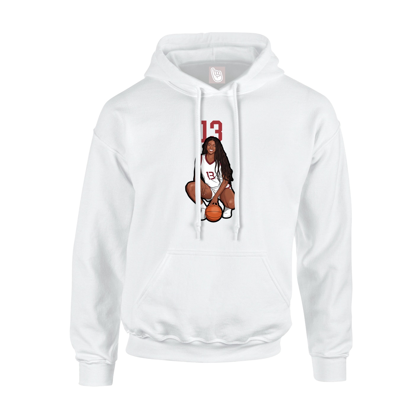 Youth Hoodie — Number Top in White