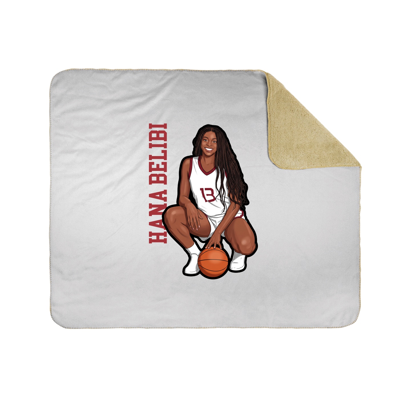 Throw Blanket — Name Vertical in White