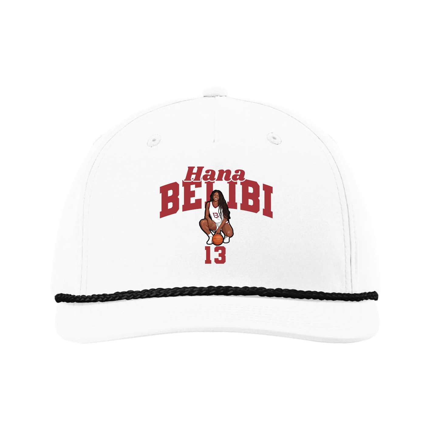 Five-Panel Classic Rope Cap — Signature Arch in White