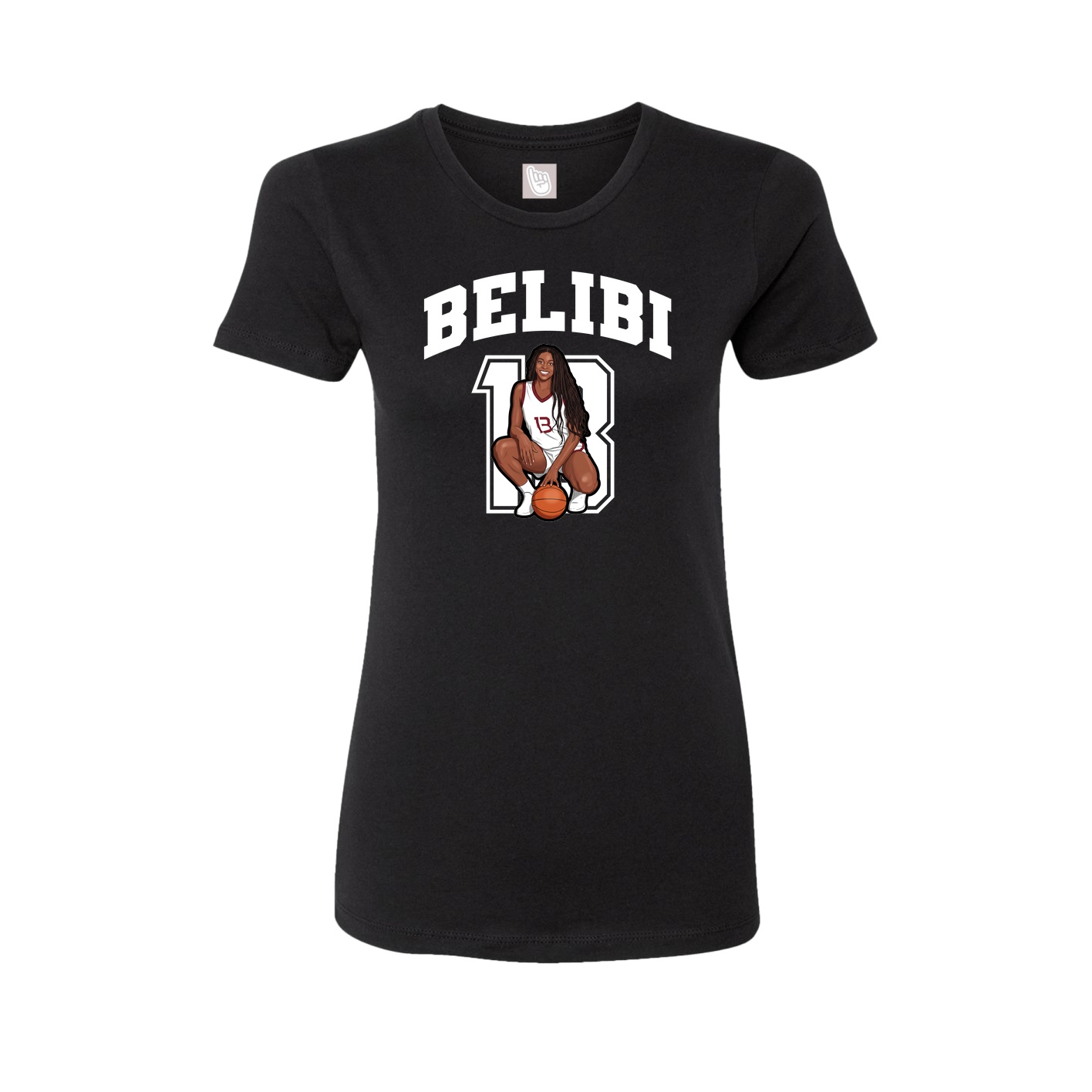 Fitted Women's Tee — Number in Black
