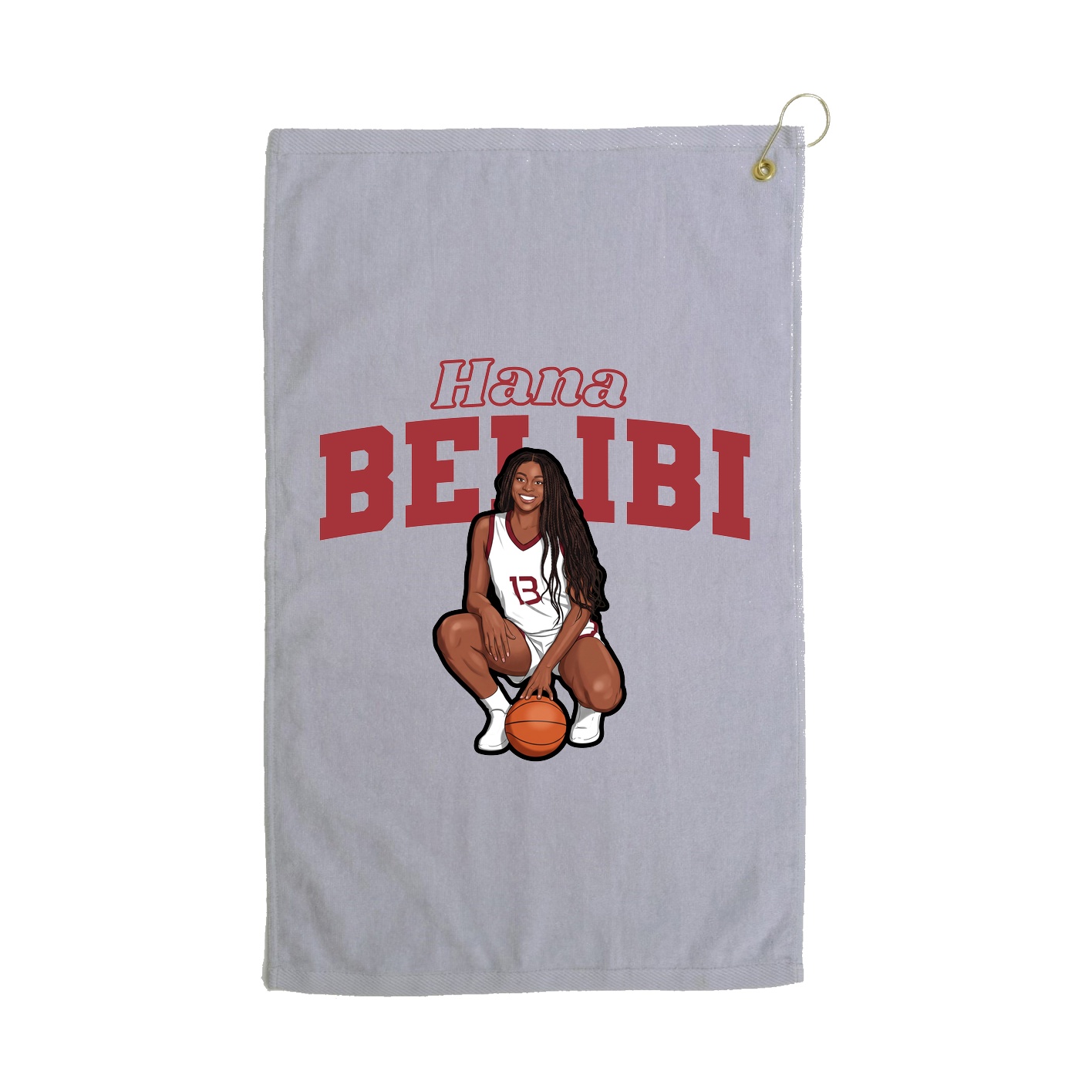 Golf Towel — Name Arch in Grey