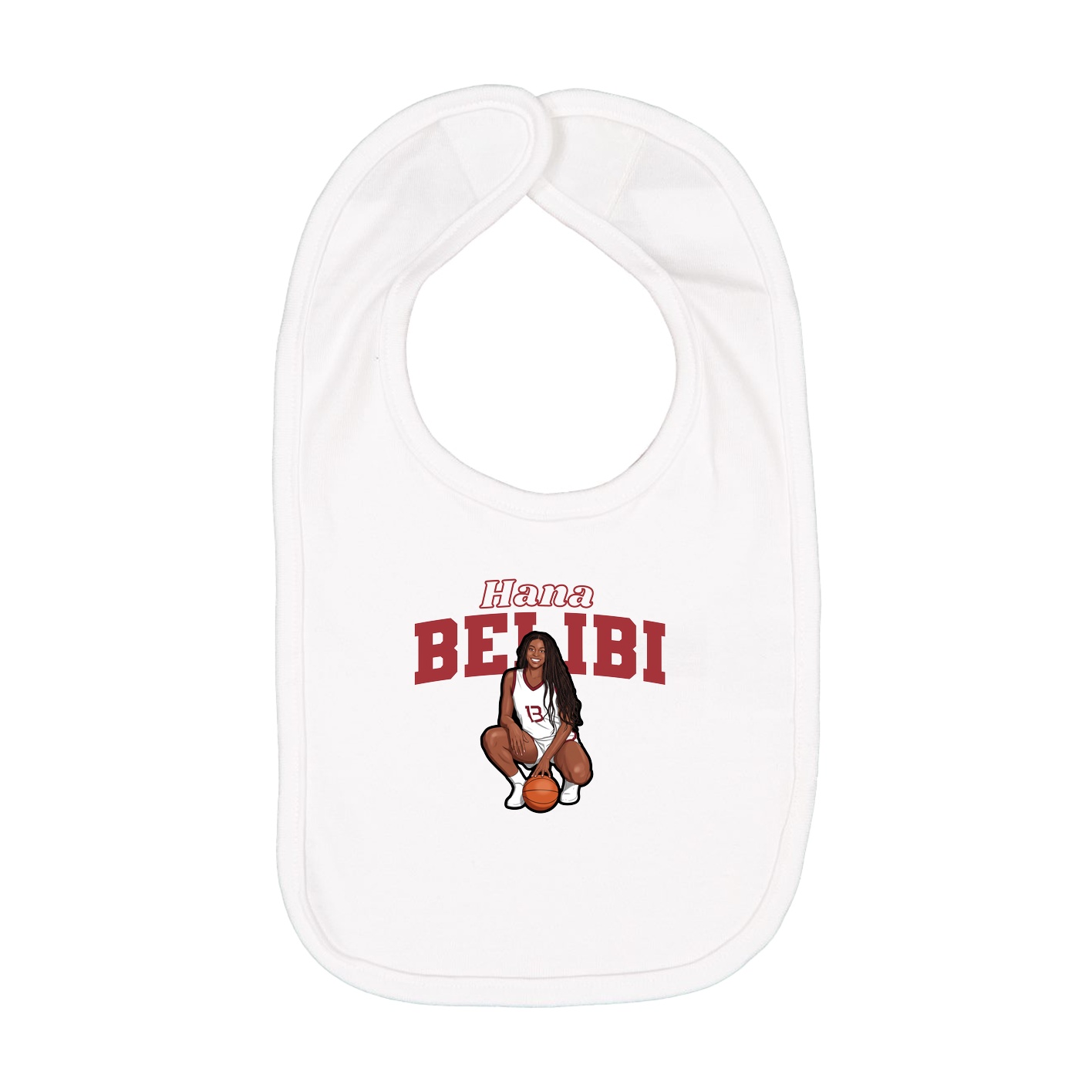 Infant Bib — Name Arch in White