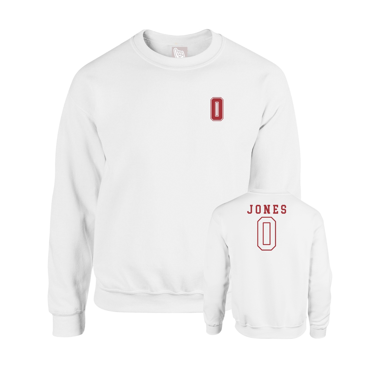 Fleece Crew — Chest Back in White