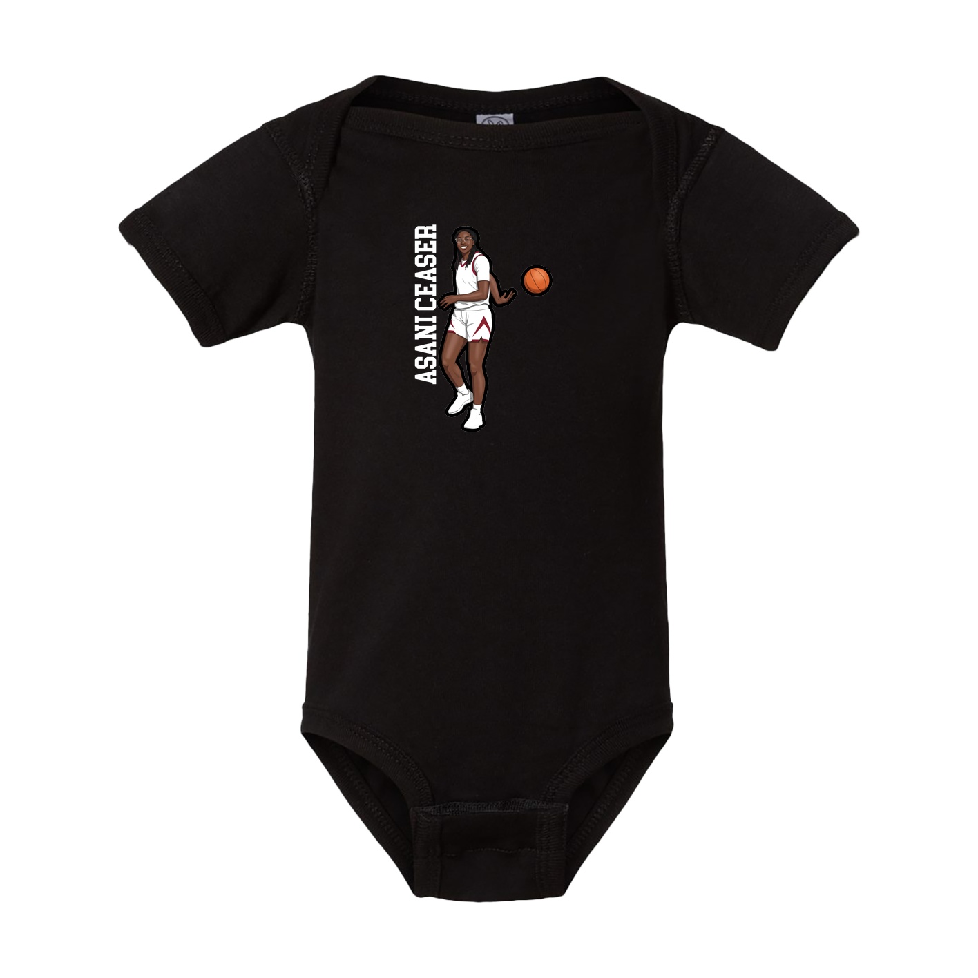 Baby Onesie — Name Vertical in Black