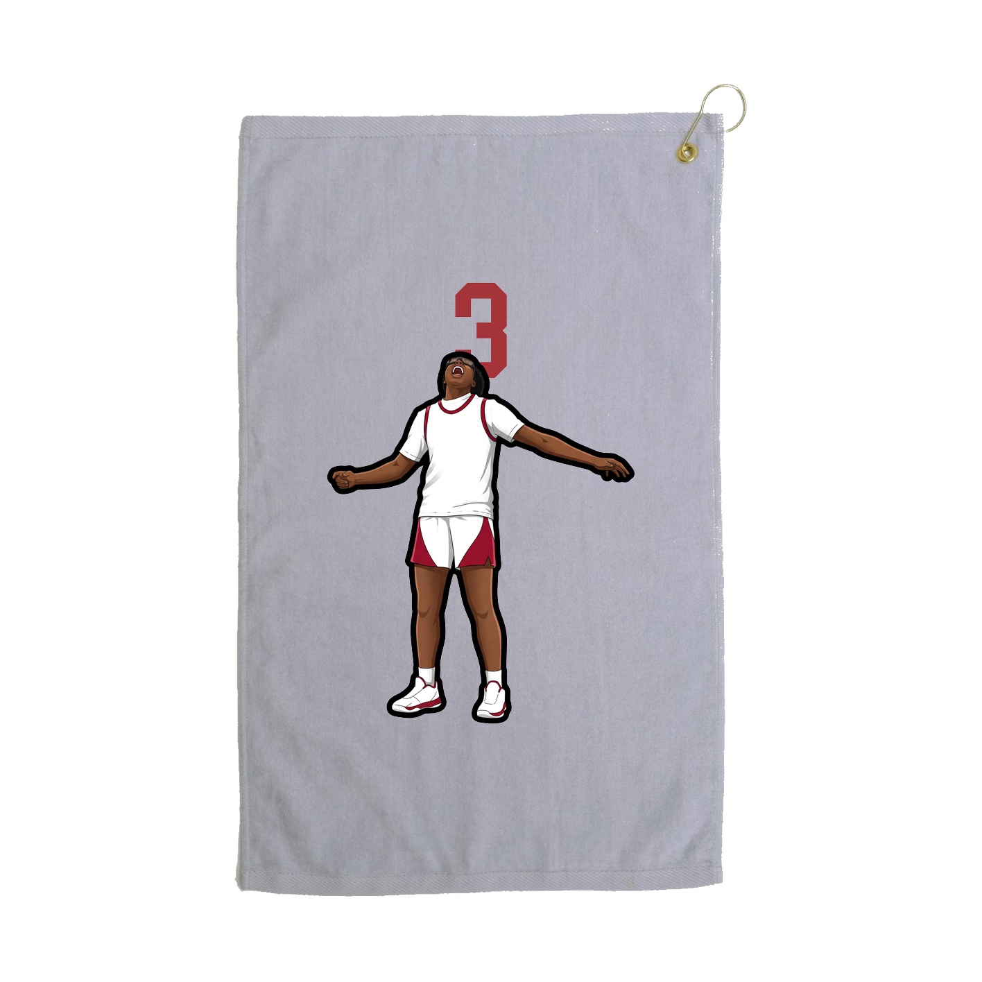Golf Towel — Number Top in Grey