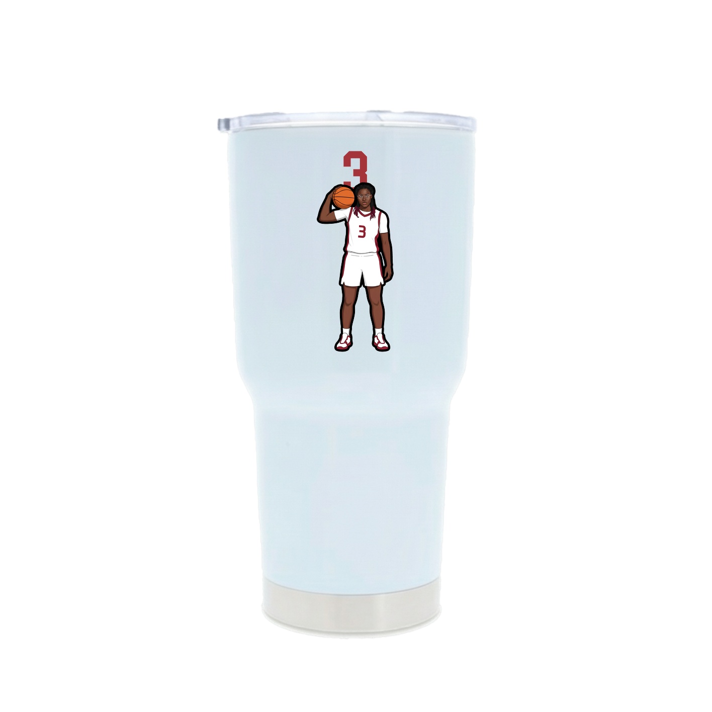 30oz Stainless Steel Tumbler — Number Top in White