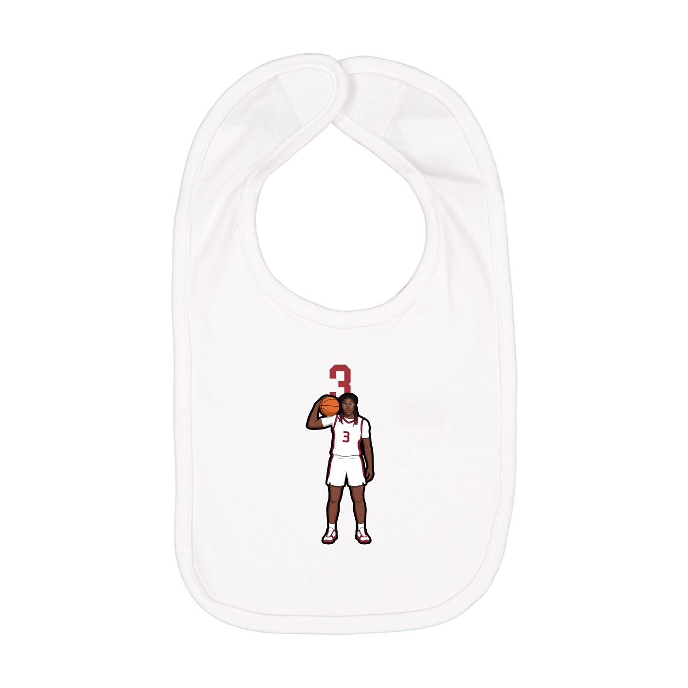 Infant Bib — Number Top in White