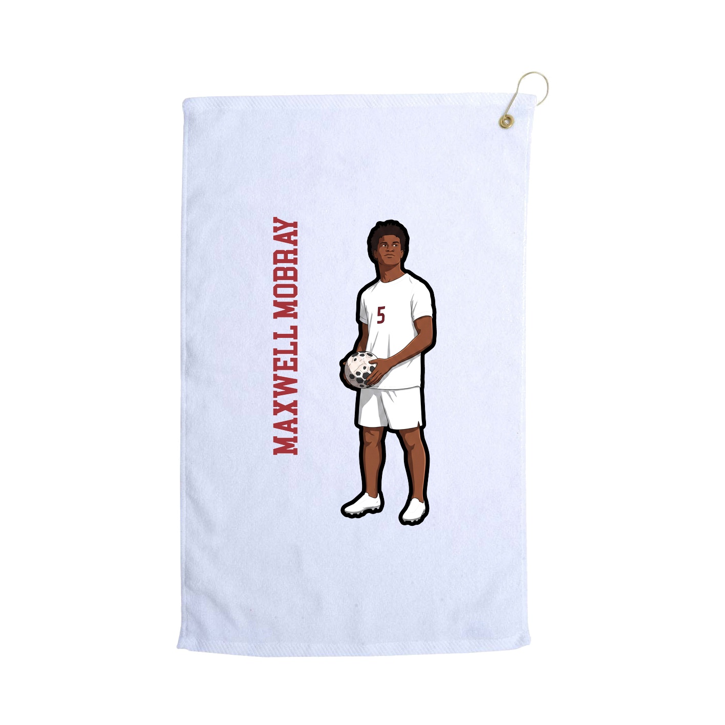 Golf Towel — Name Vertical in White