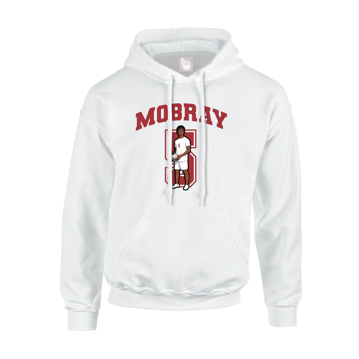 Hoodie — Number in White