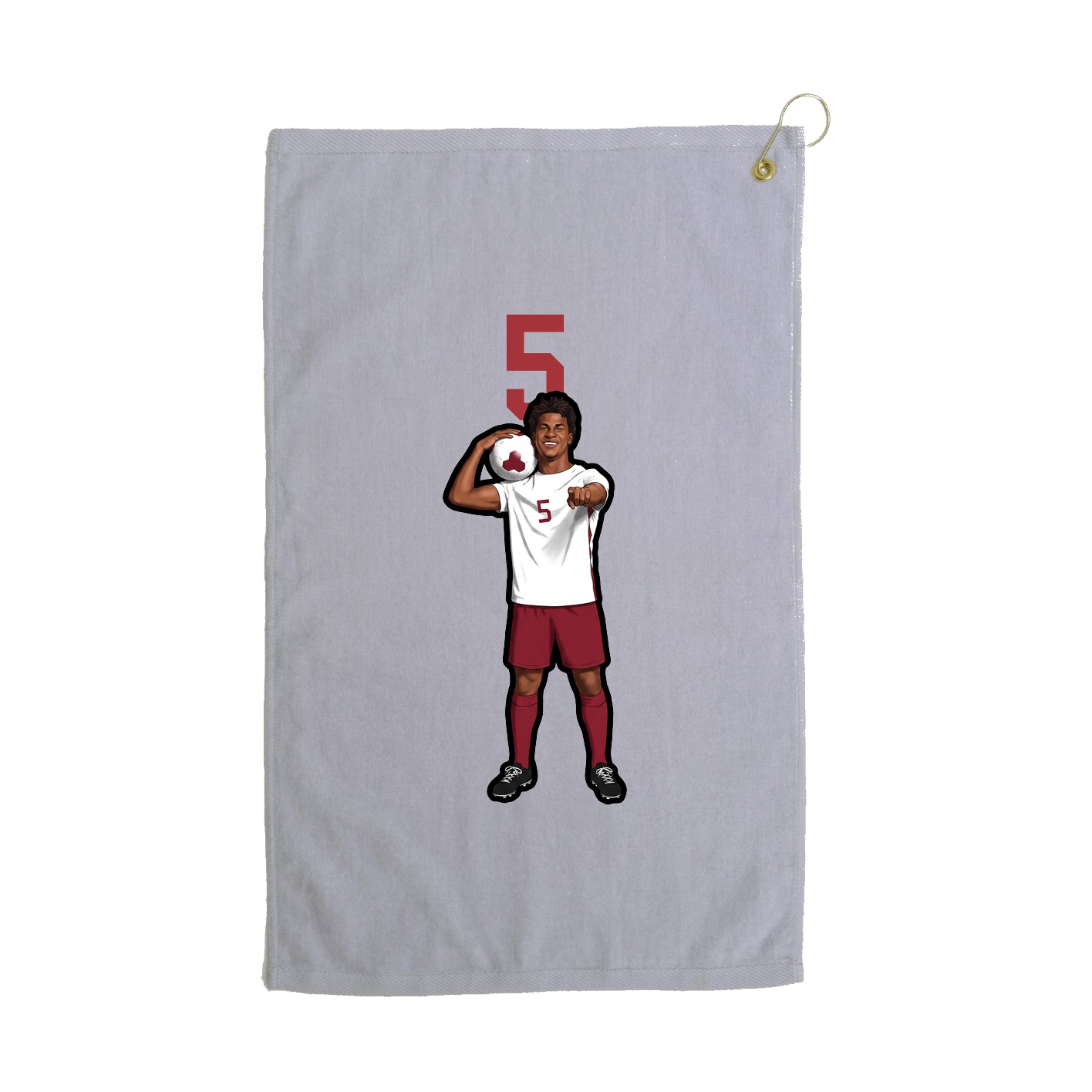 Golf Towel — Number Top in Grey