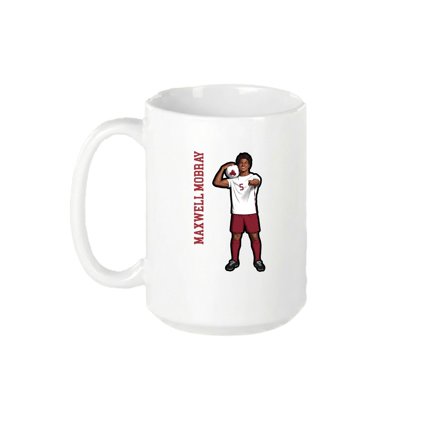 15oz Coffee Mug — Name Vertical in White
