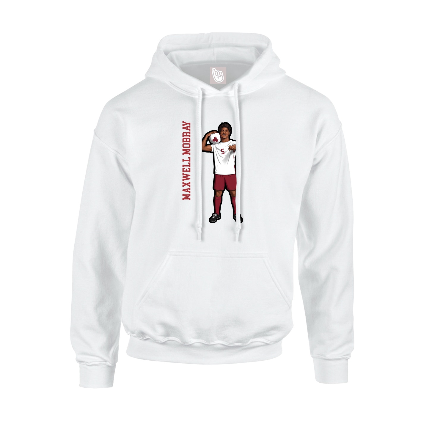 Youth Hoodie — Name Vertical in White
