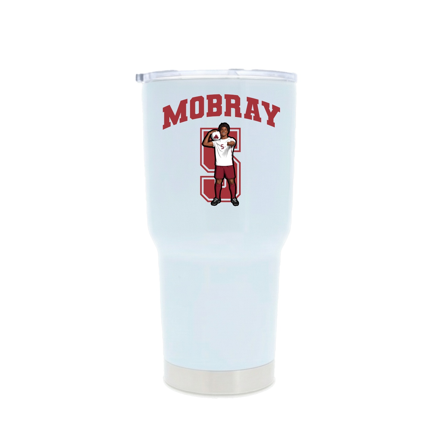 30oz Stainless Steel Tumbler — Number in White
