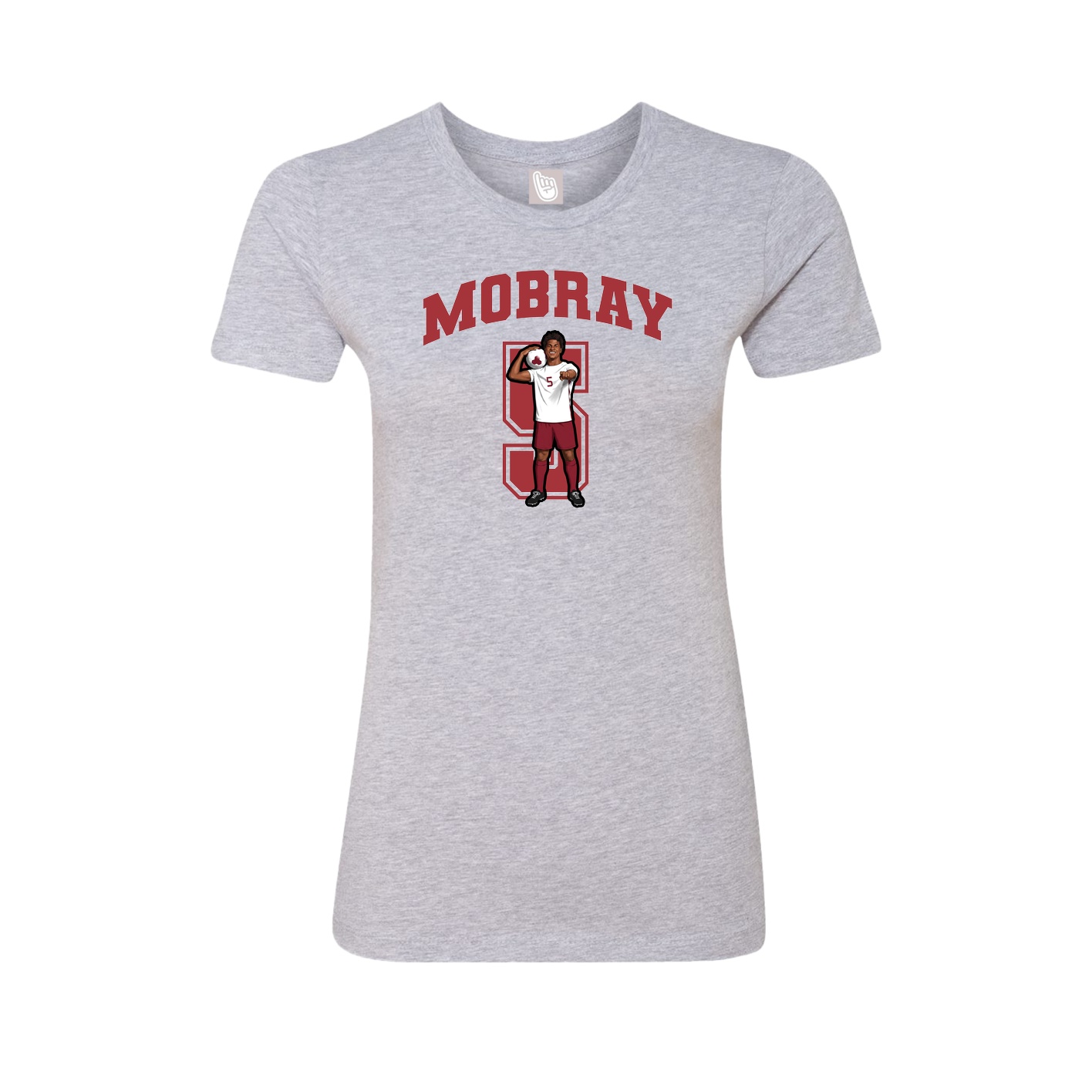 Fitted Women's Tee — Number in Grey