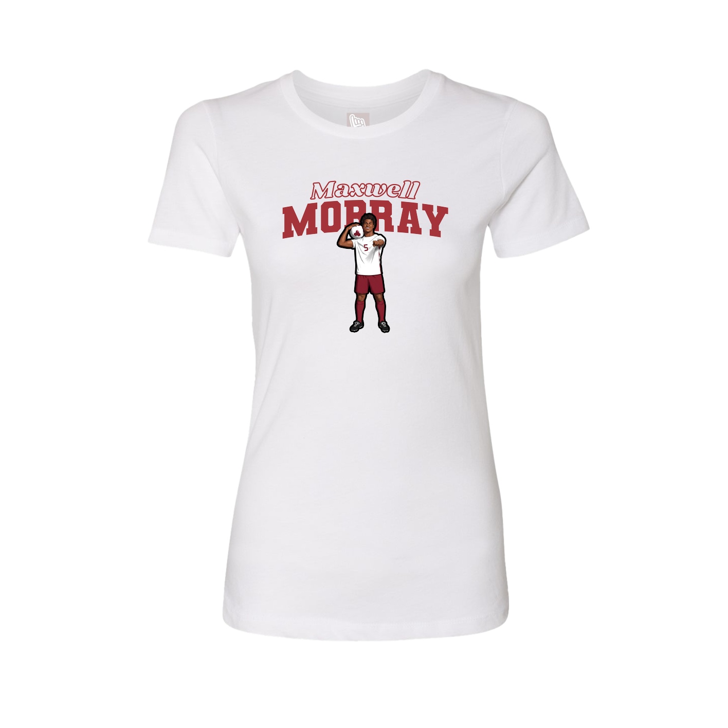 Fitted Women's Tee — Name Arch in White