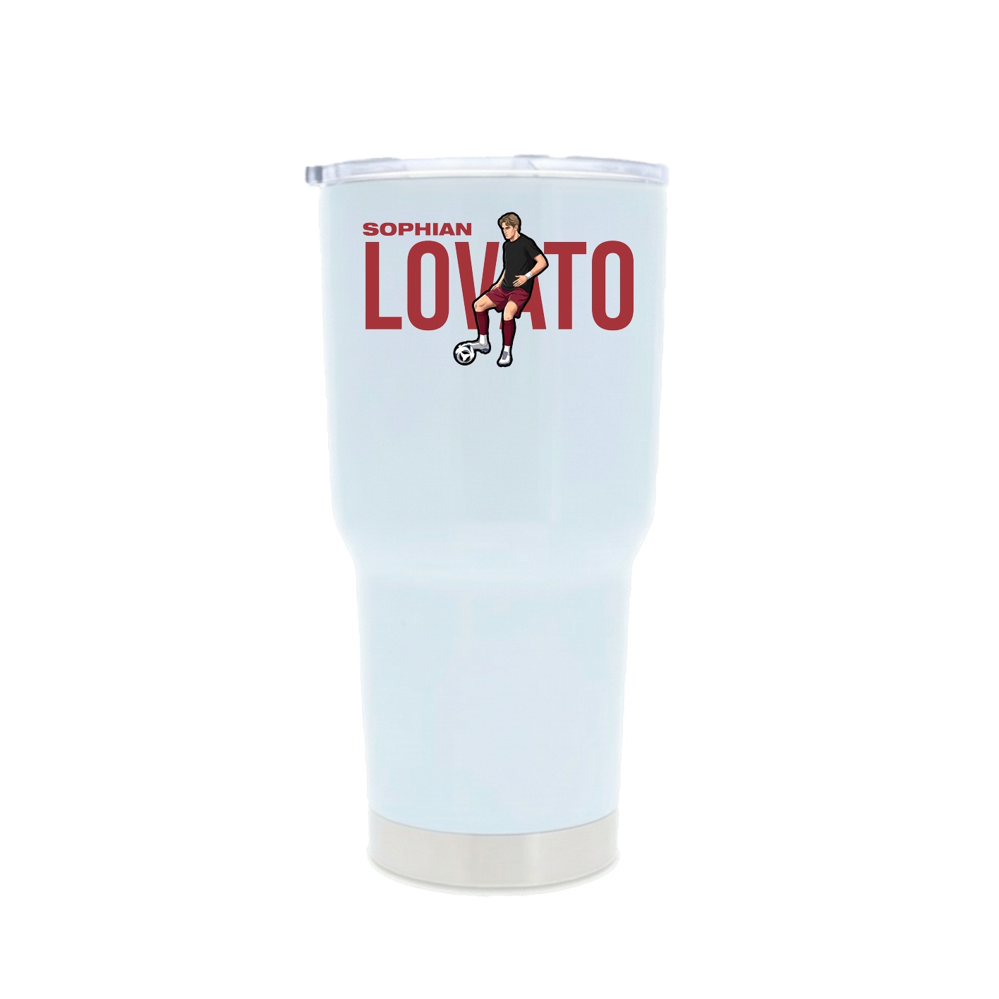 30oz Stainless Steel Tumbler — Player Name in White