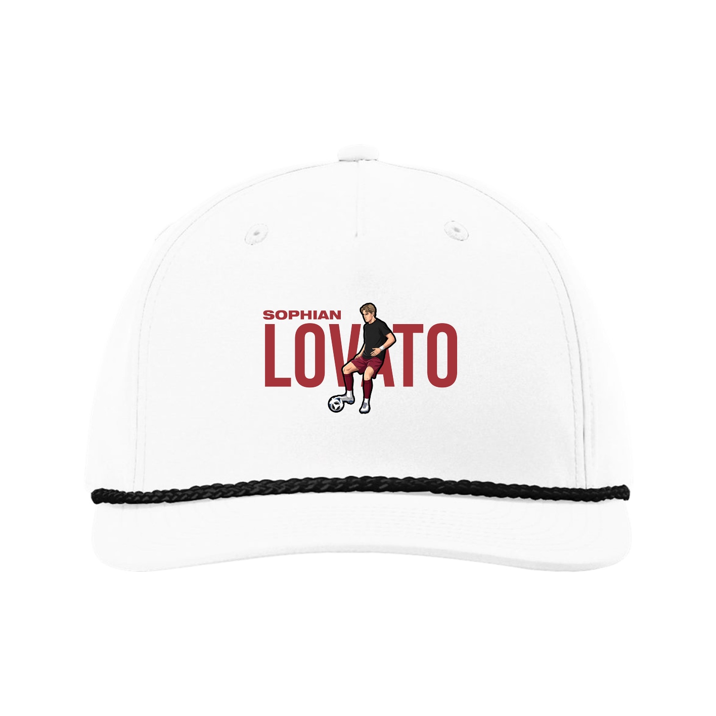 Five-Panel Classic Rope Cap — Player Name in White