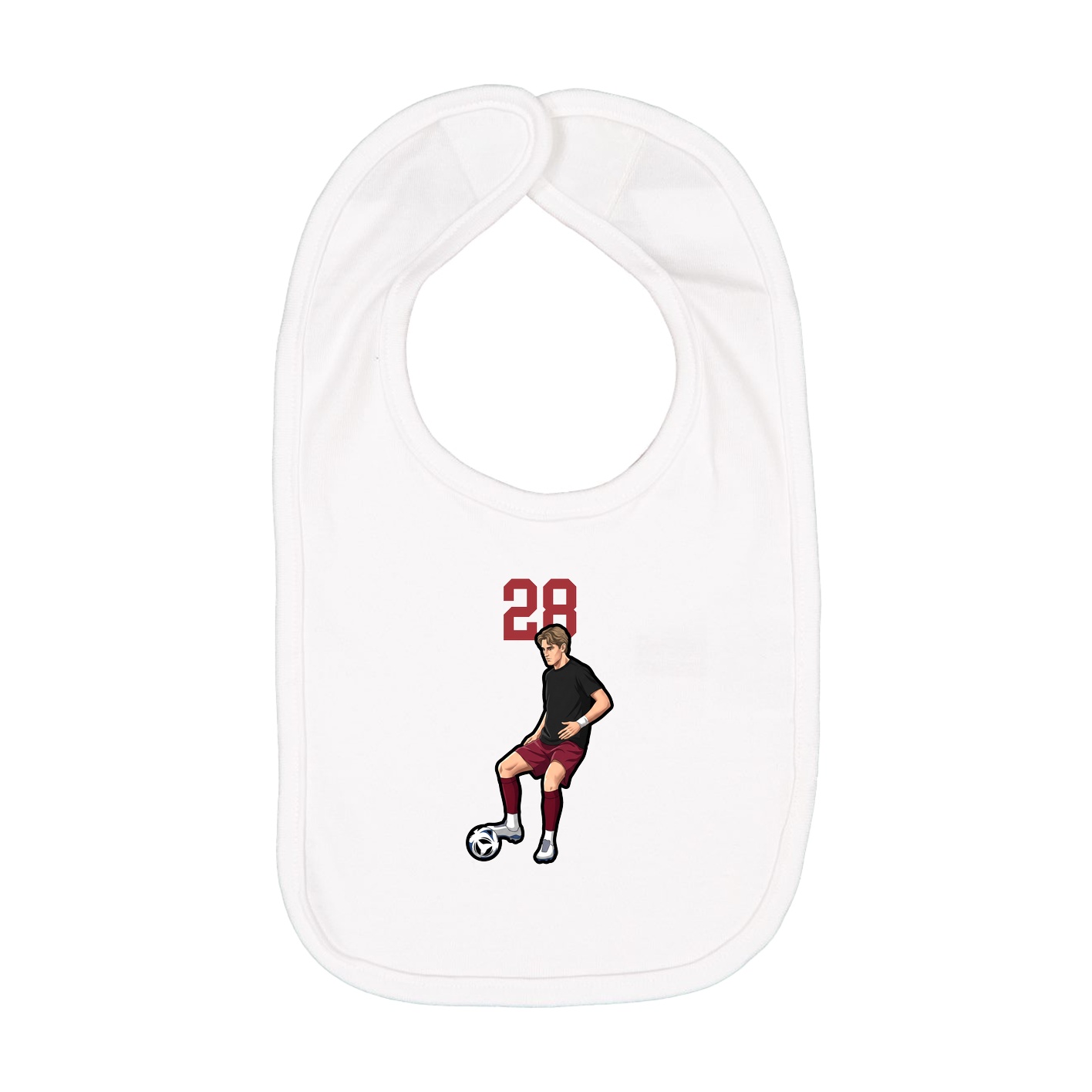 Infant Bib — Number Top in White