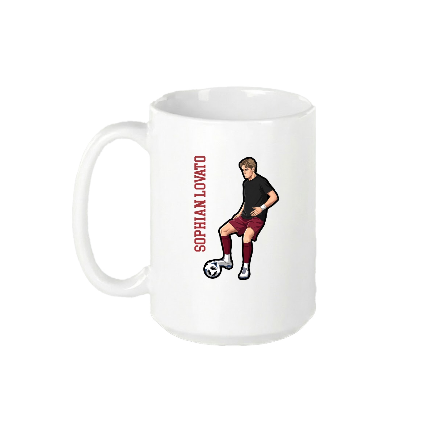 15oz Coffee Mug — Name Vertical in White