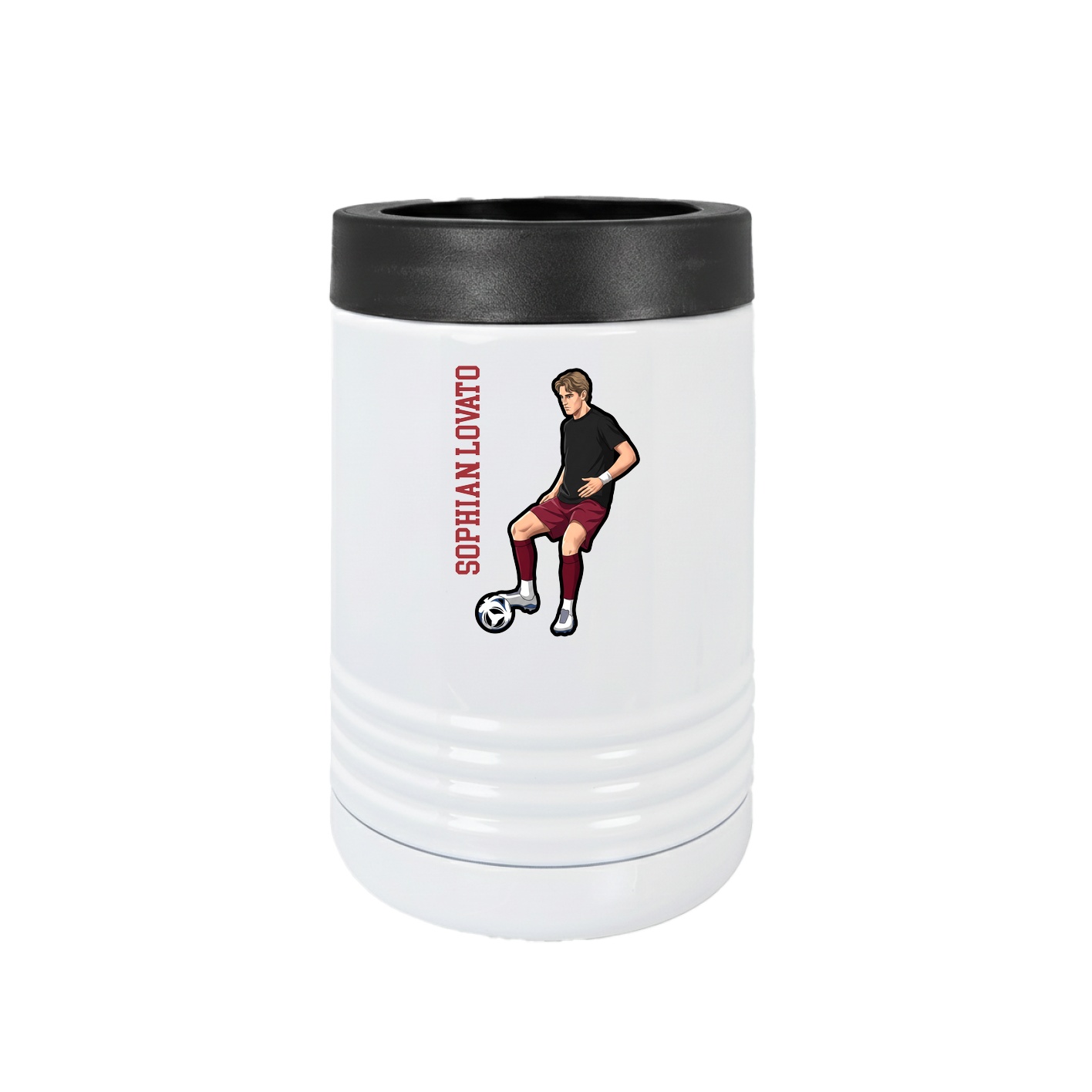Beverage Holder — Name Vertical in White