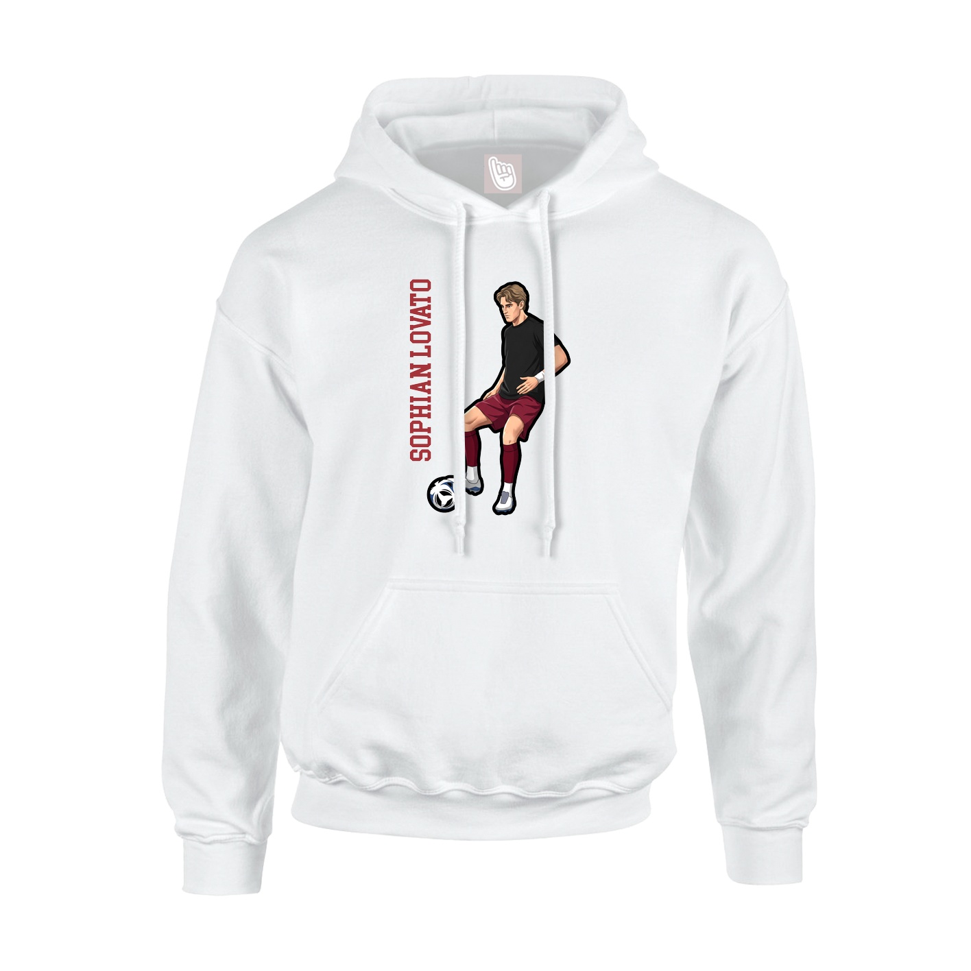 Youth Hoodie — Name Vertical in White