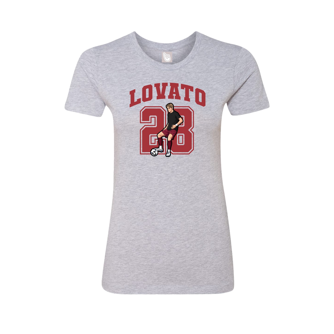 Fitted Women's Tee — Number in Grey