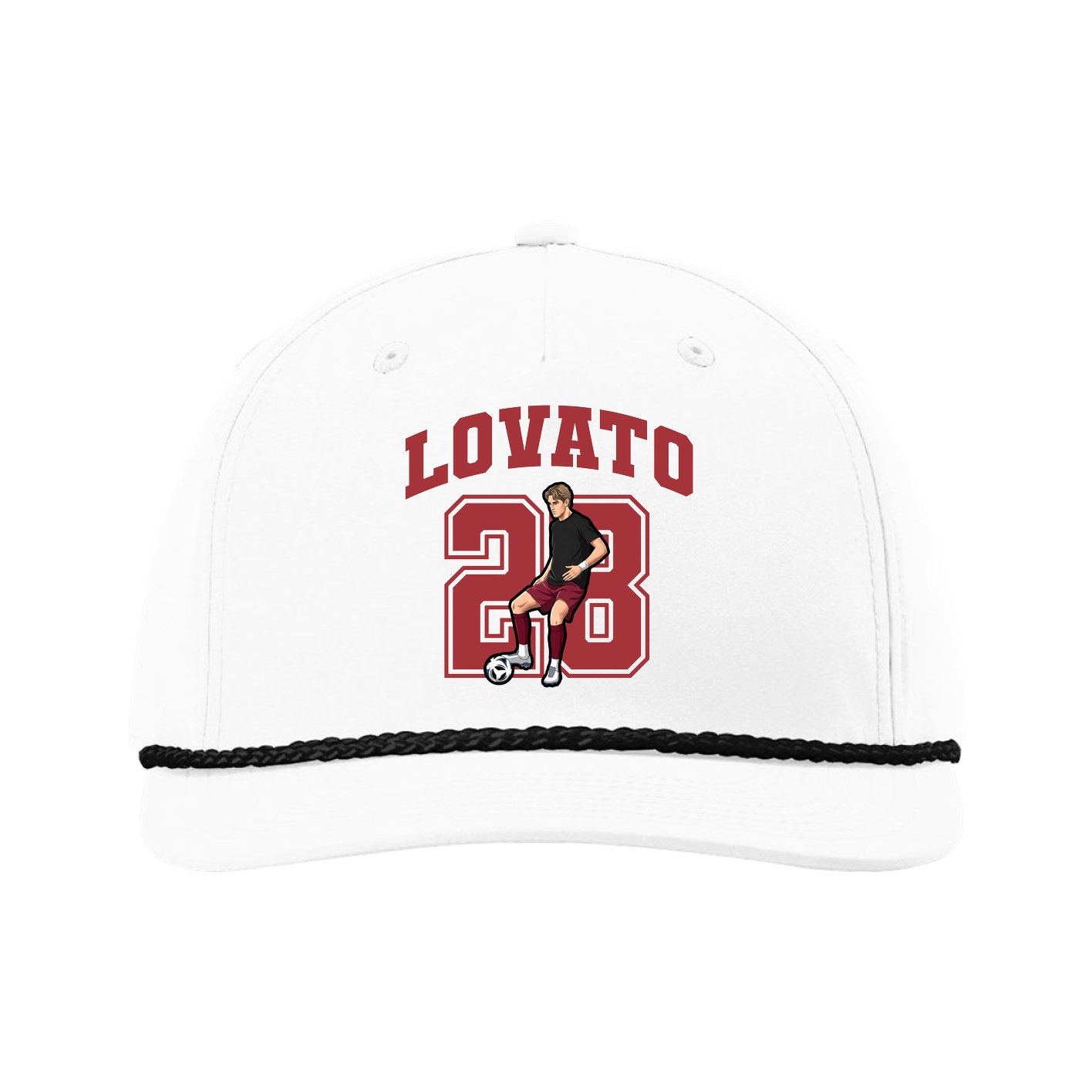 Five-Panel Classic Rope Cap — Number in White