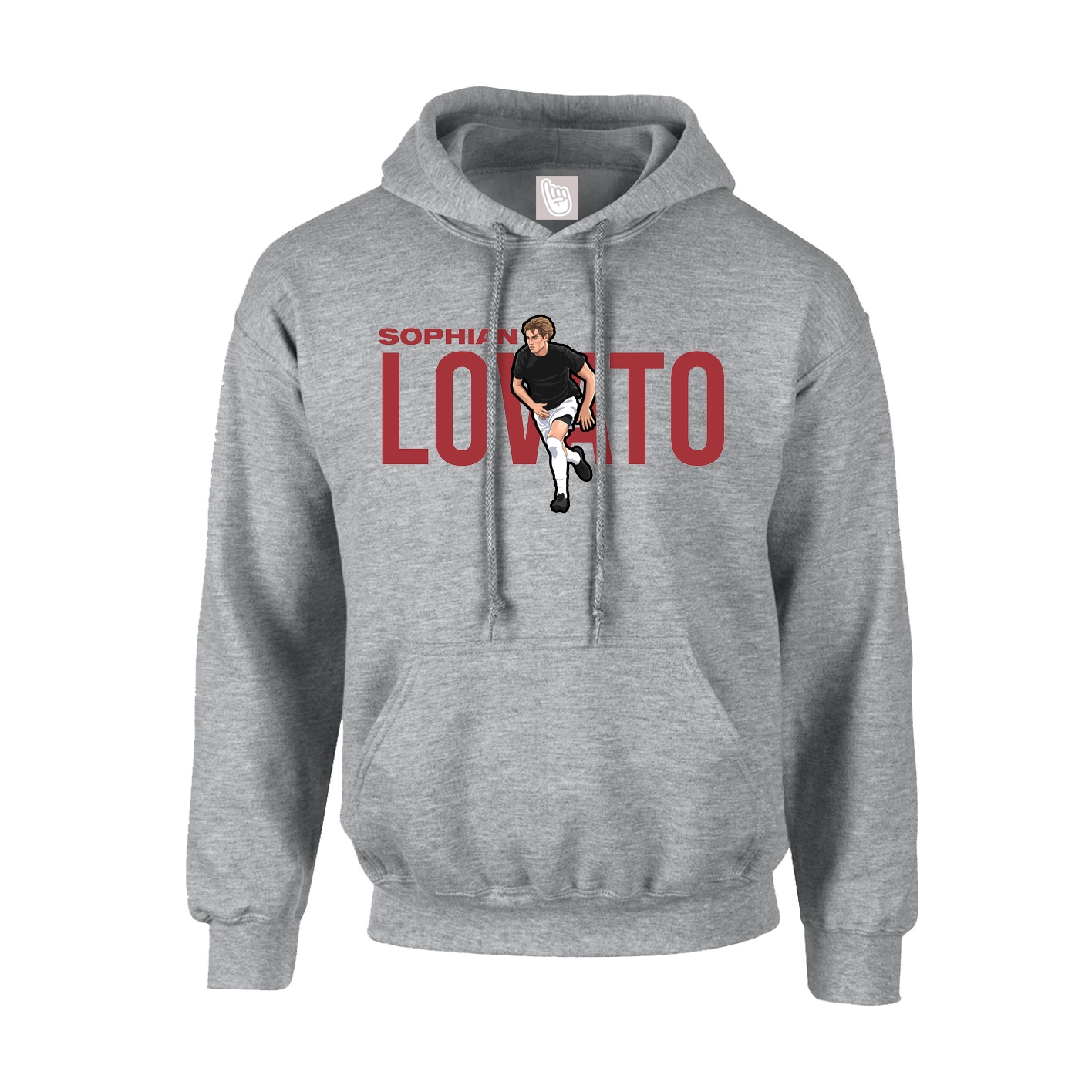 Youth Hoodie — Player Name in Grey