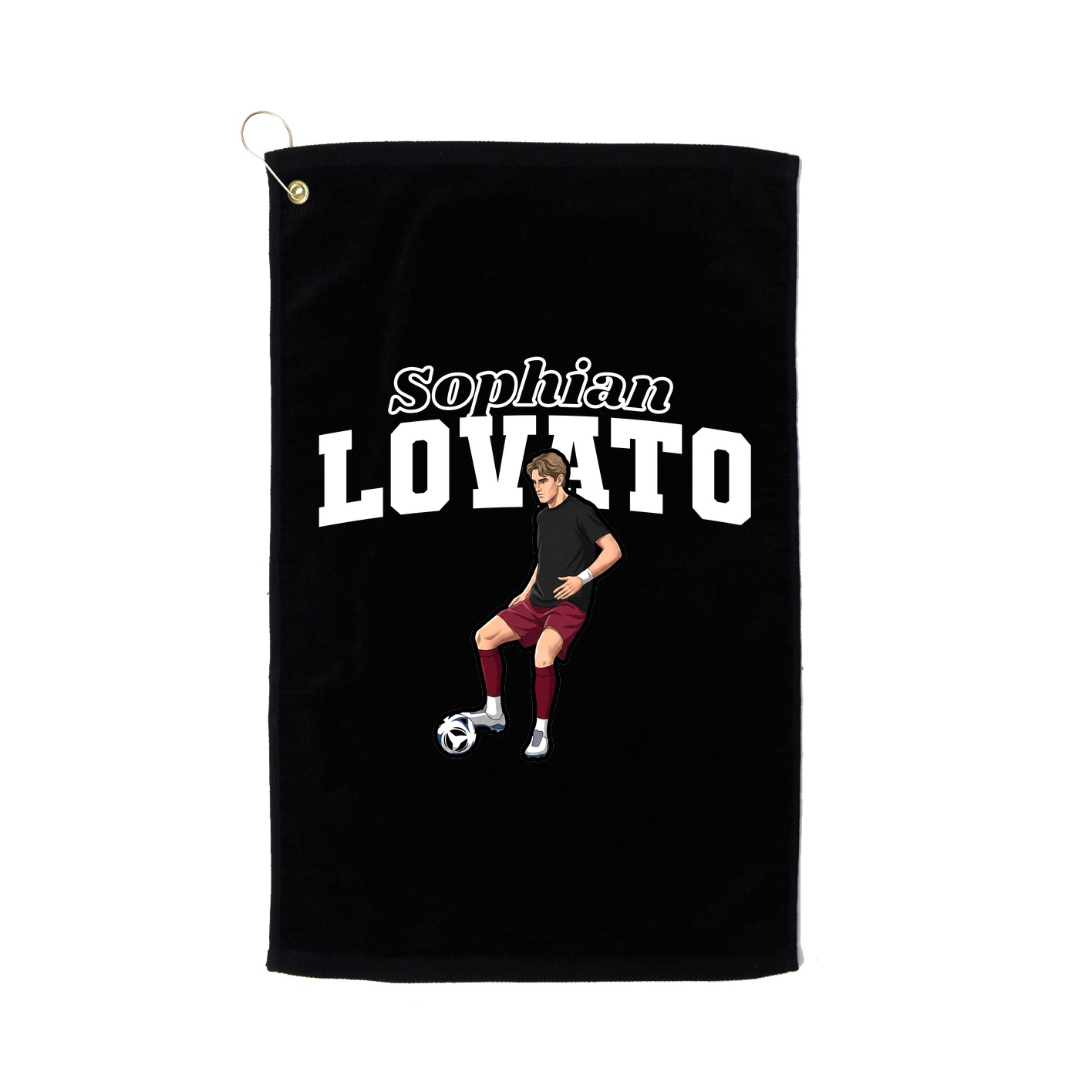 Golf Towel — Name Arch in Black