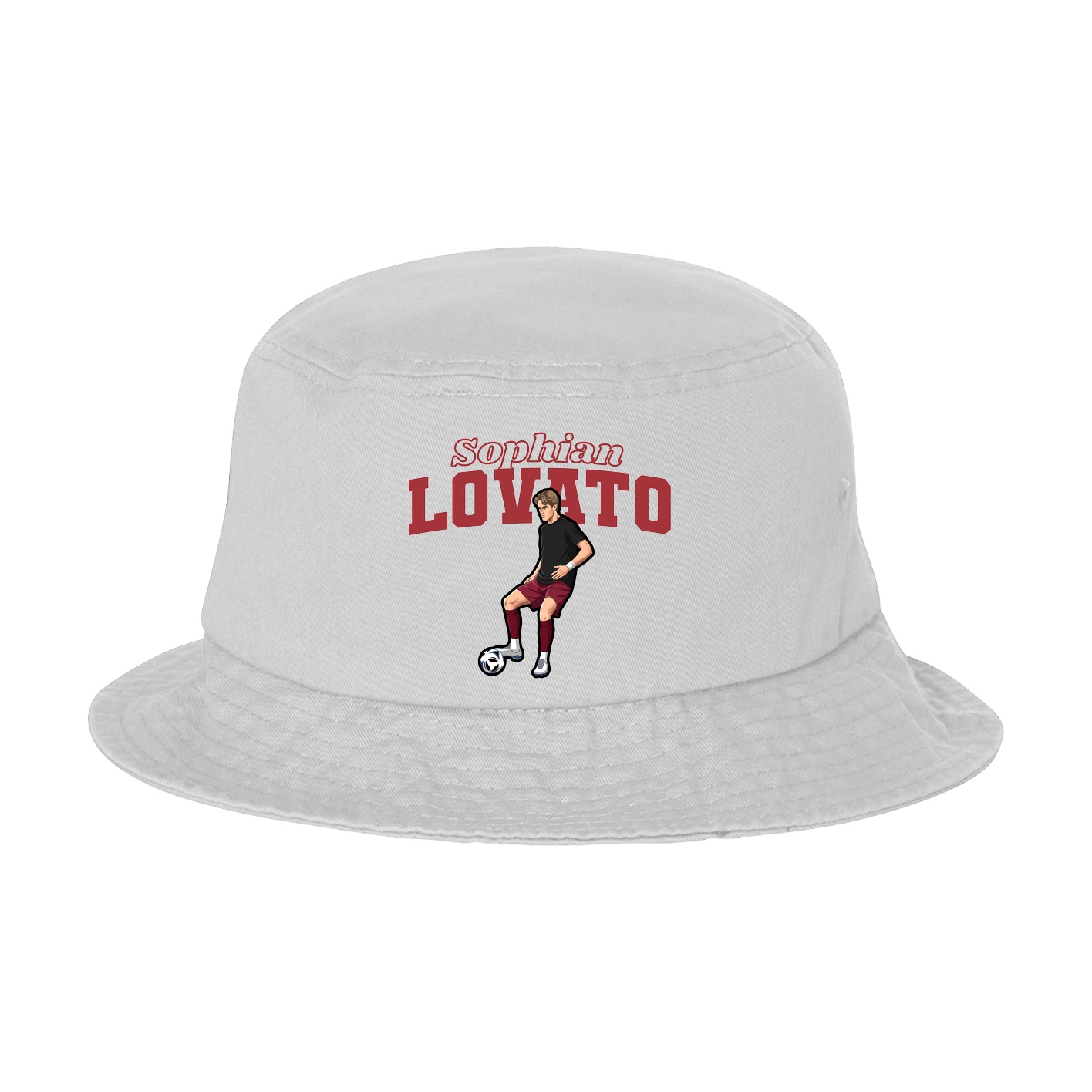 Bucket Cap — Name Arch in White