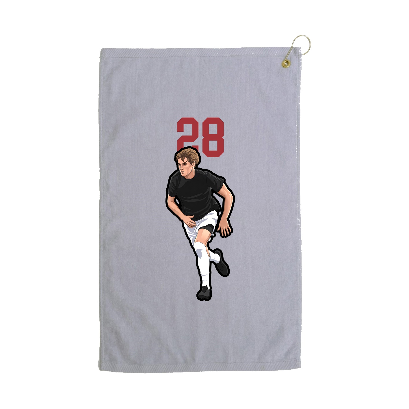 Golf Towel — Number Top in Grey