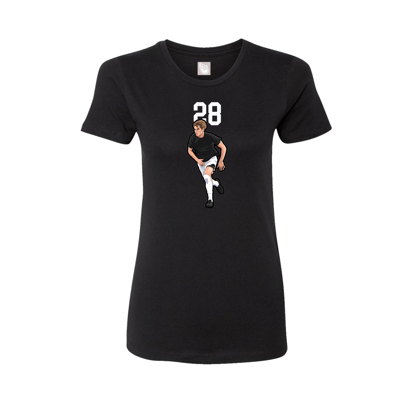 Fitted Women's Tee — Number Top in Black