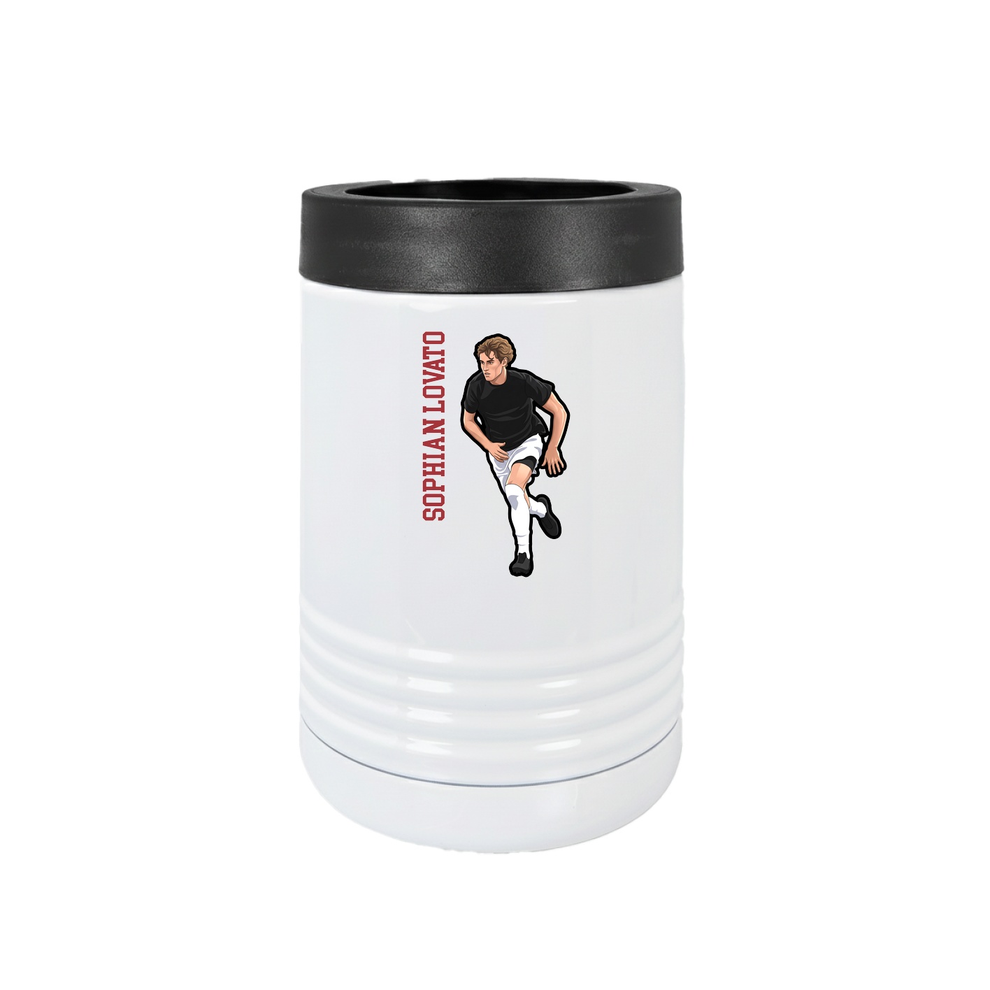 Beverage Holder — Name Vertical in White