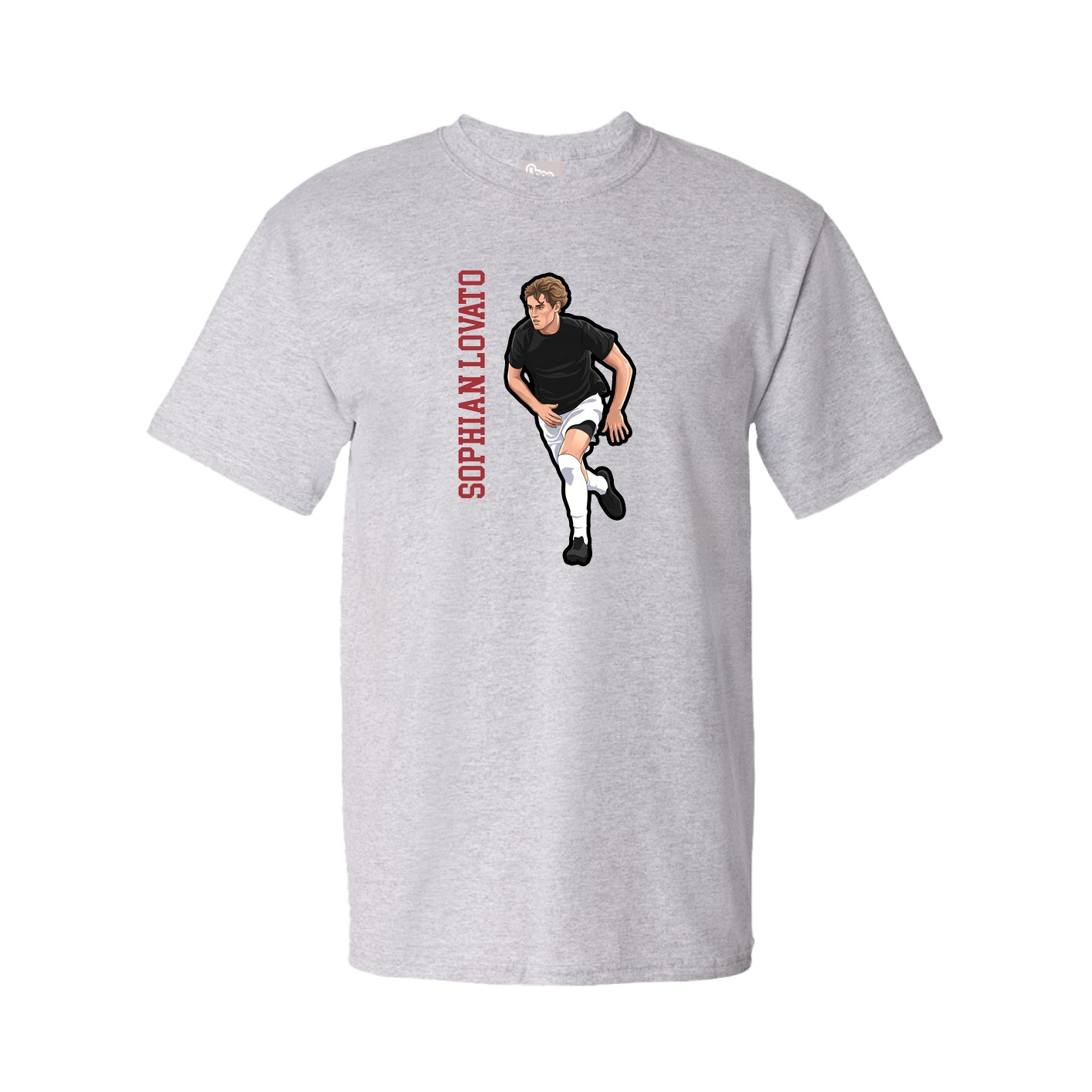 Tee — Name Vertical in Grey