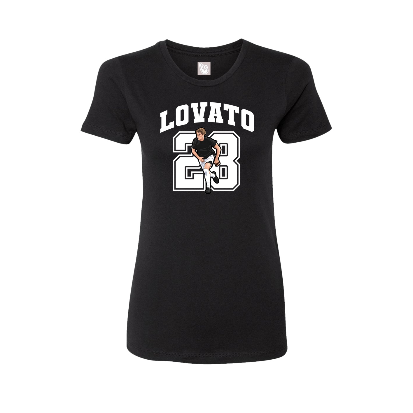 Fitted Women's Tee — Number in Black