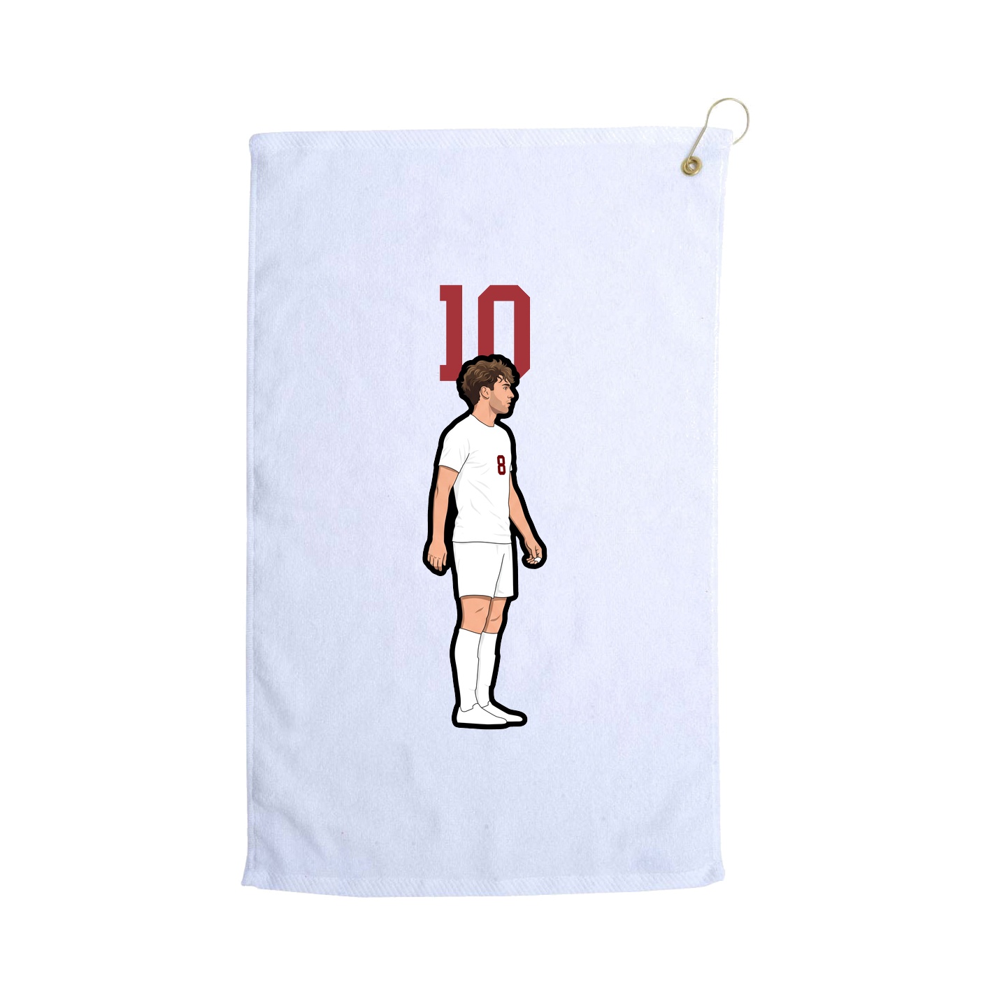 Golf Towel — Number Top in White