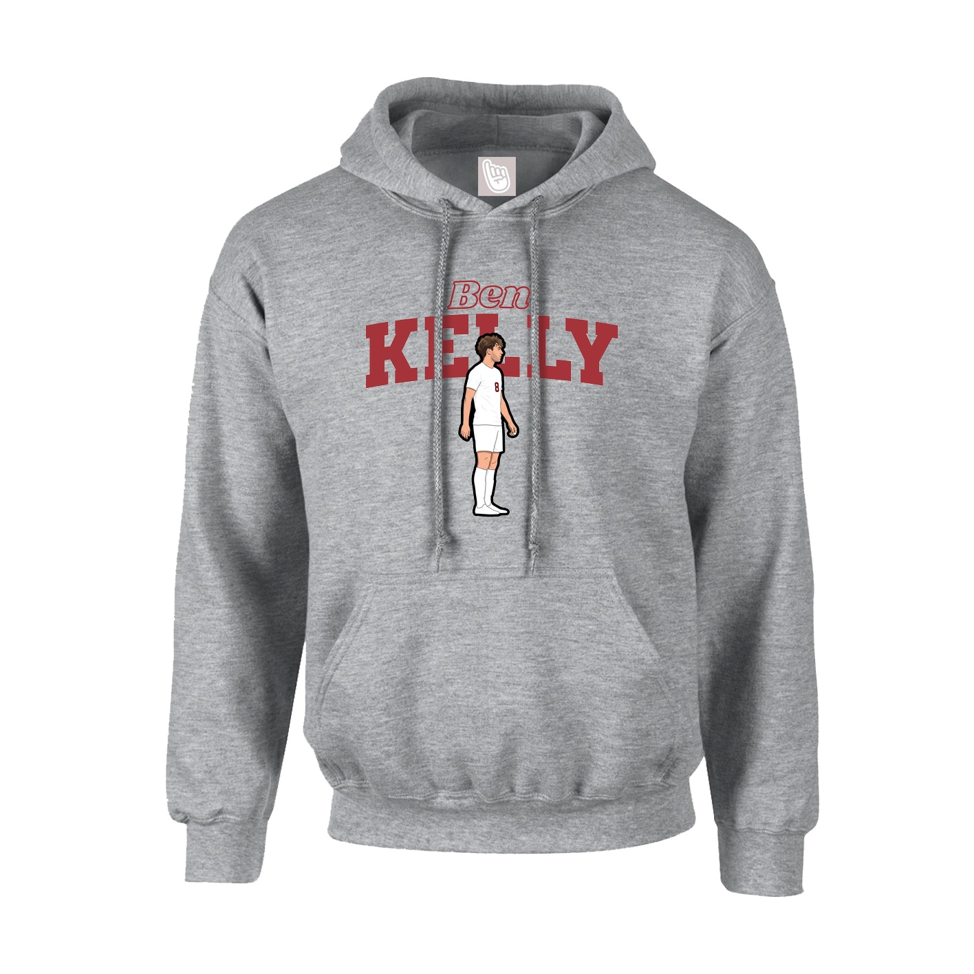 Youth Hoodie — Name Arch in Grey