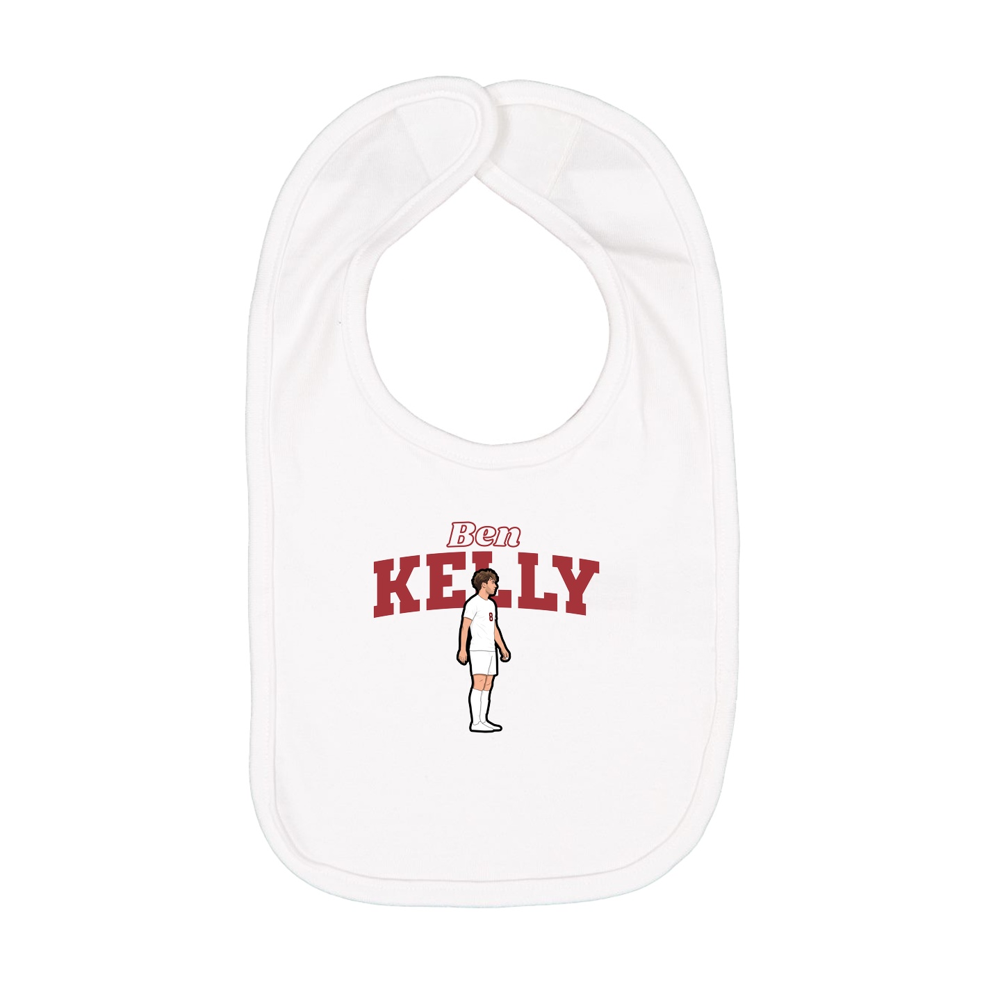 Infant Bib — Name Arch in White