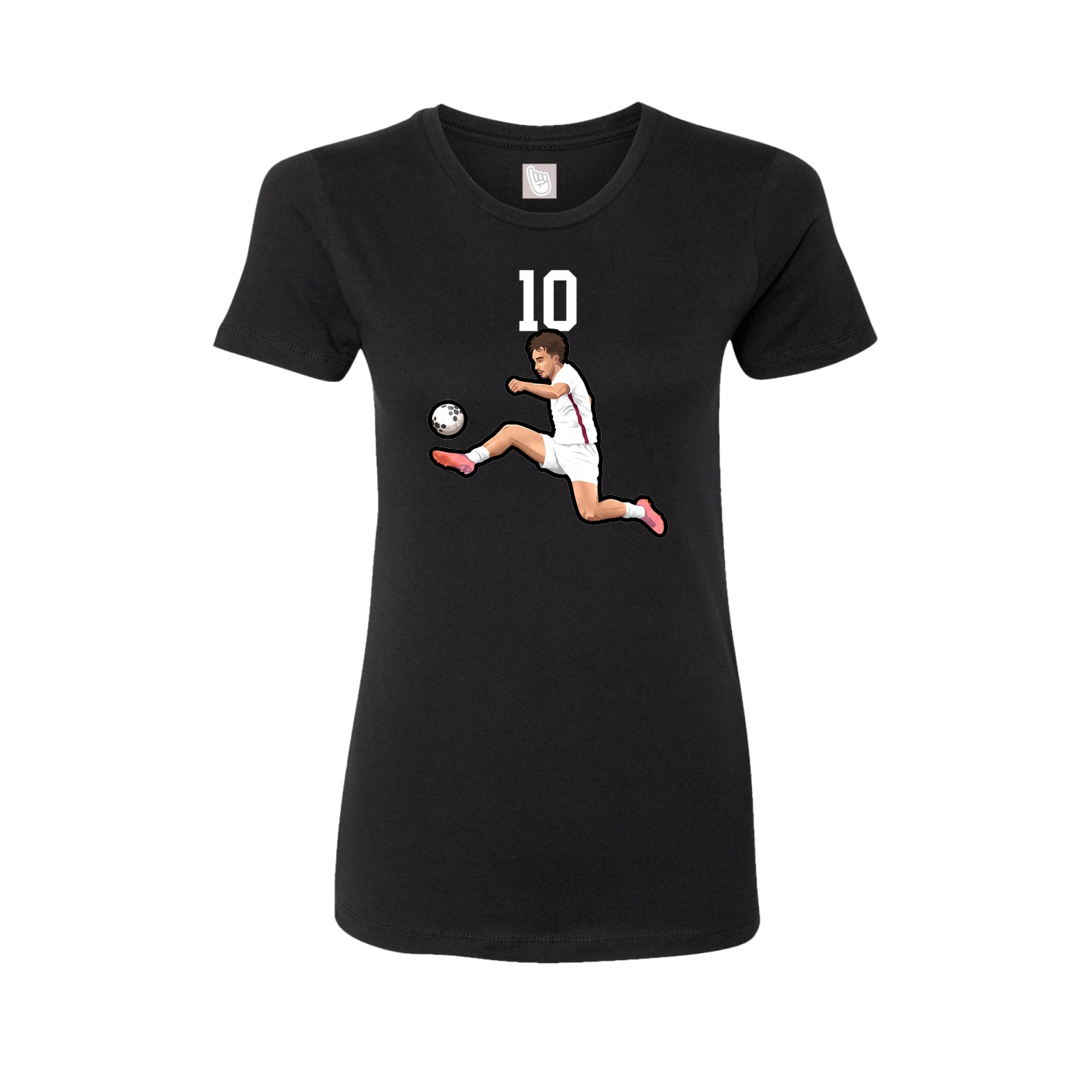Fitted Women's Tee — Number Top in Black