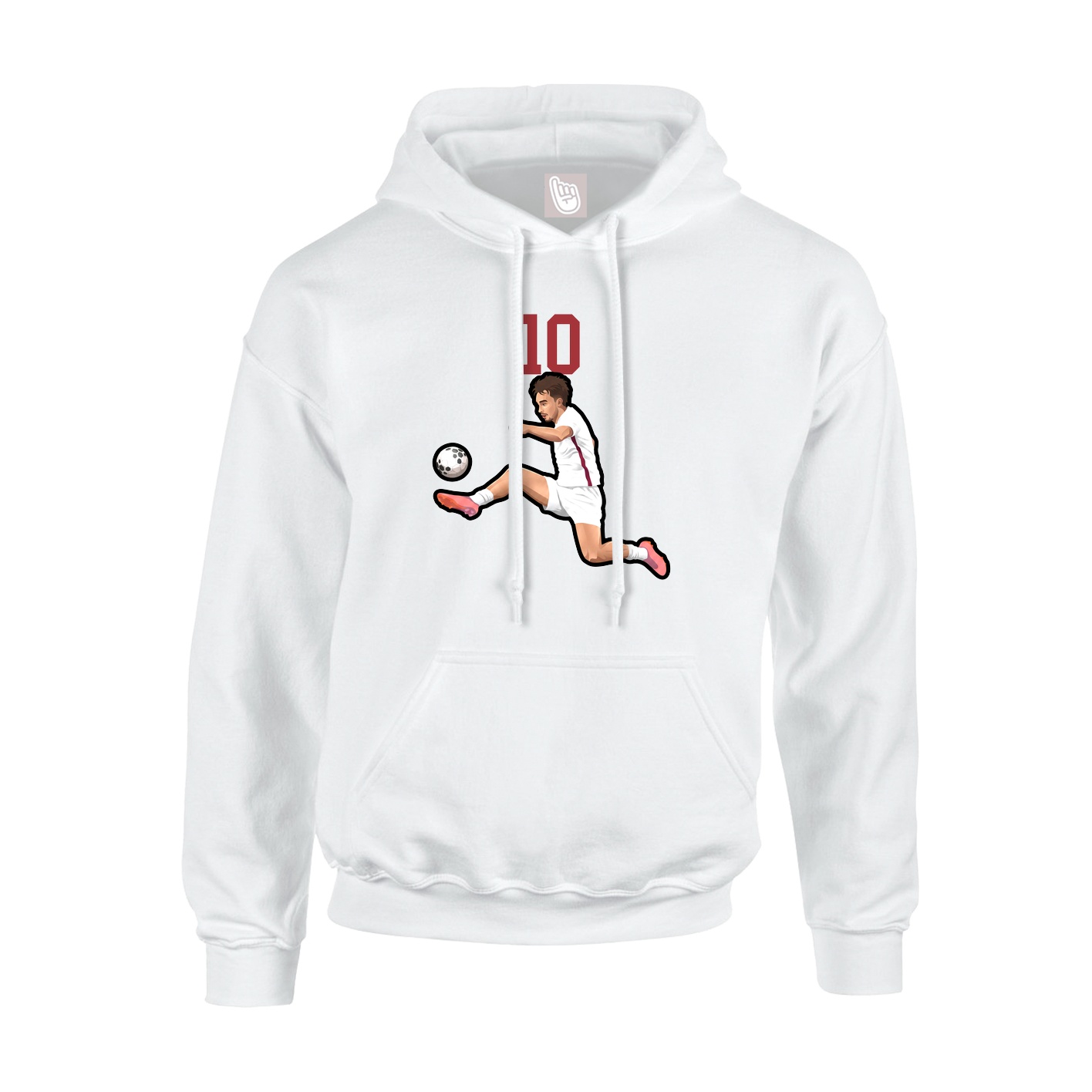 Youth Hoodie — Number Top in White