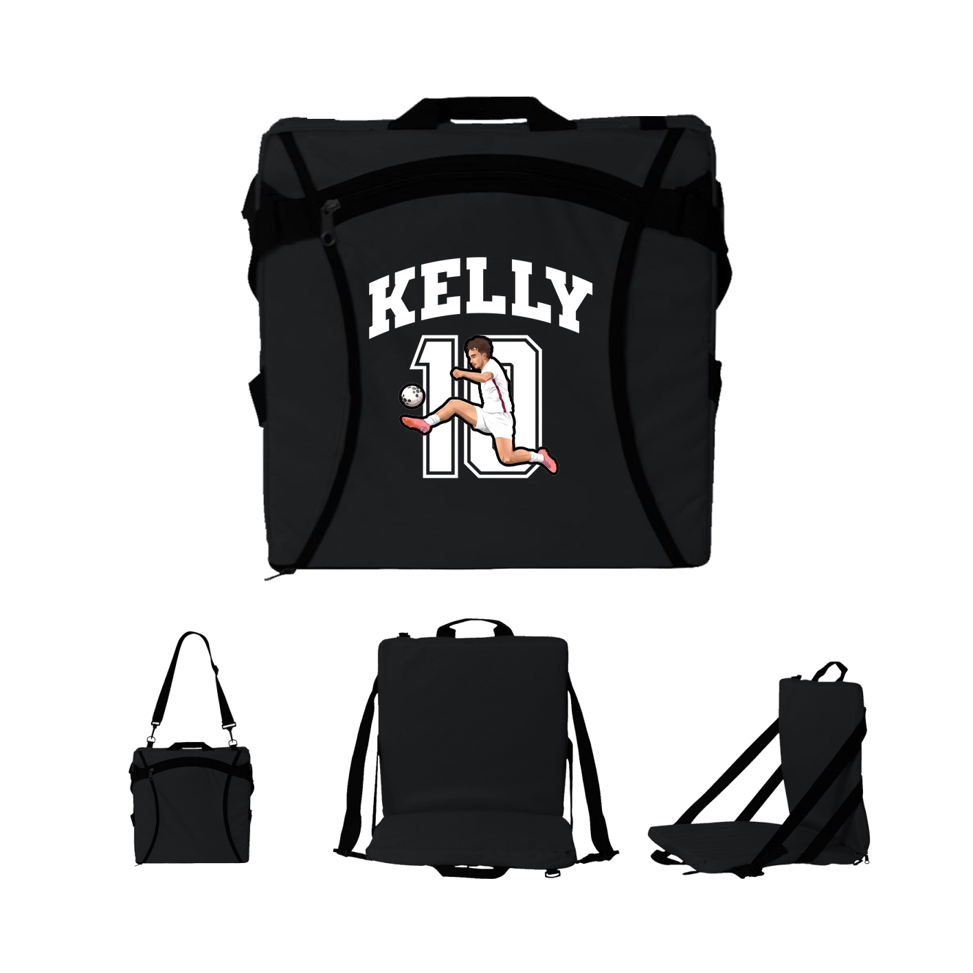 Folding Stadium Seat — Number in Black