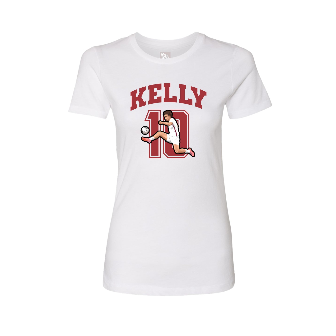 Fitted Women's Tee — Number in White