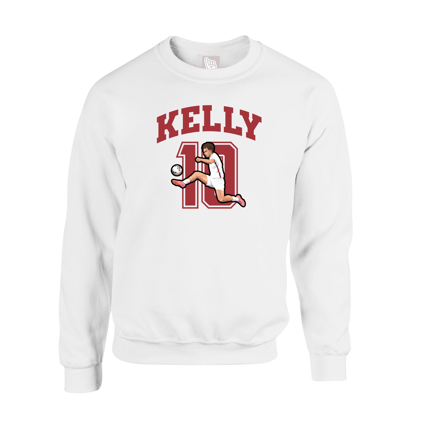 Fleece Crew — Number in White