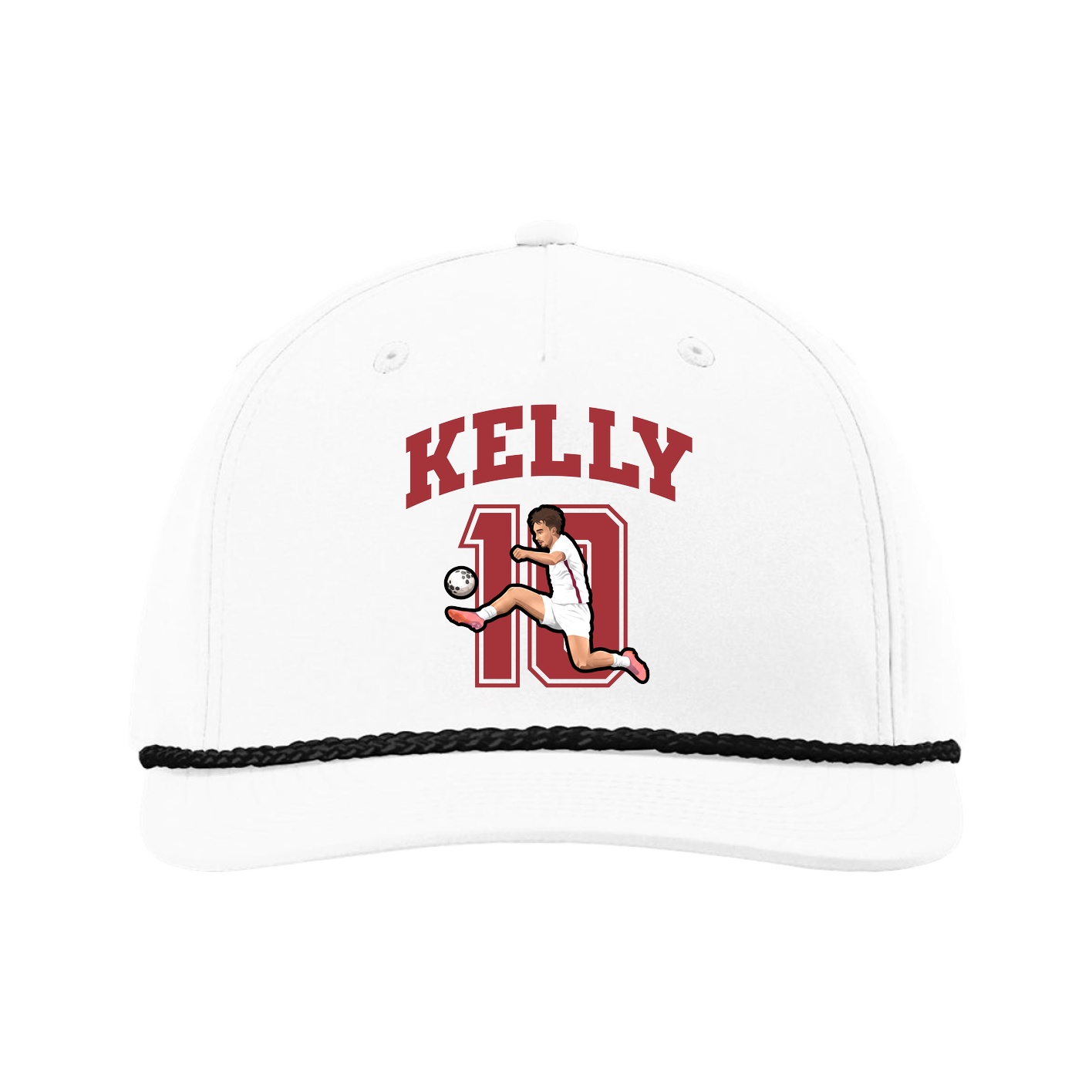 Five-Panel Classic Rope Cap — Number in White