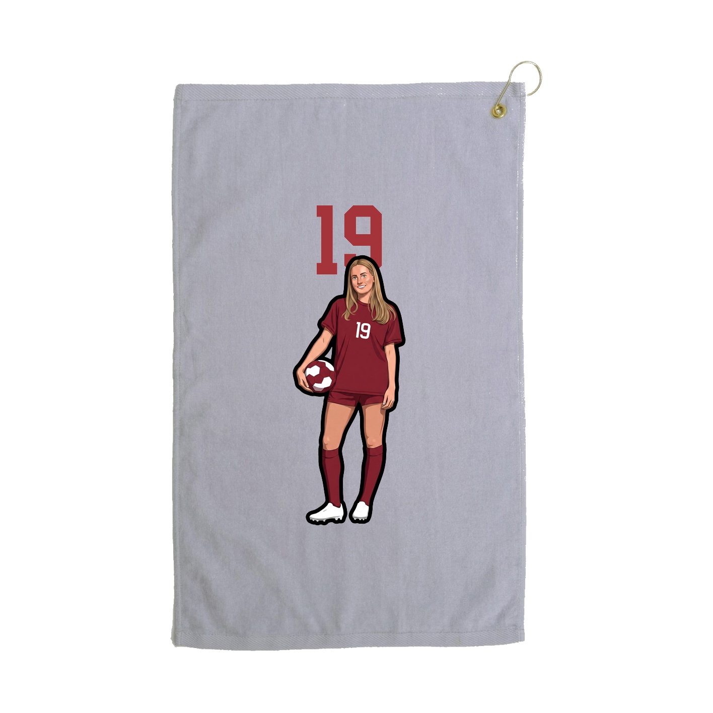 Golf Towel — Number Top in Grey