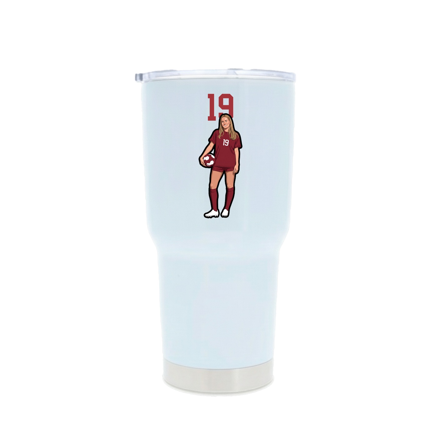 30oz Stainless Steel Tumbler — Number Top in White