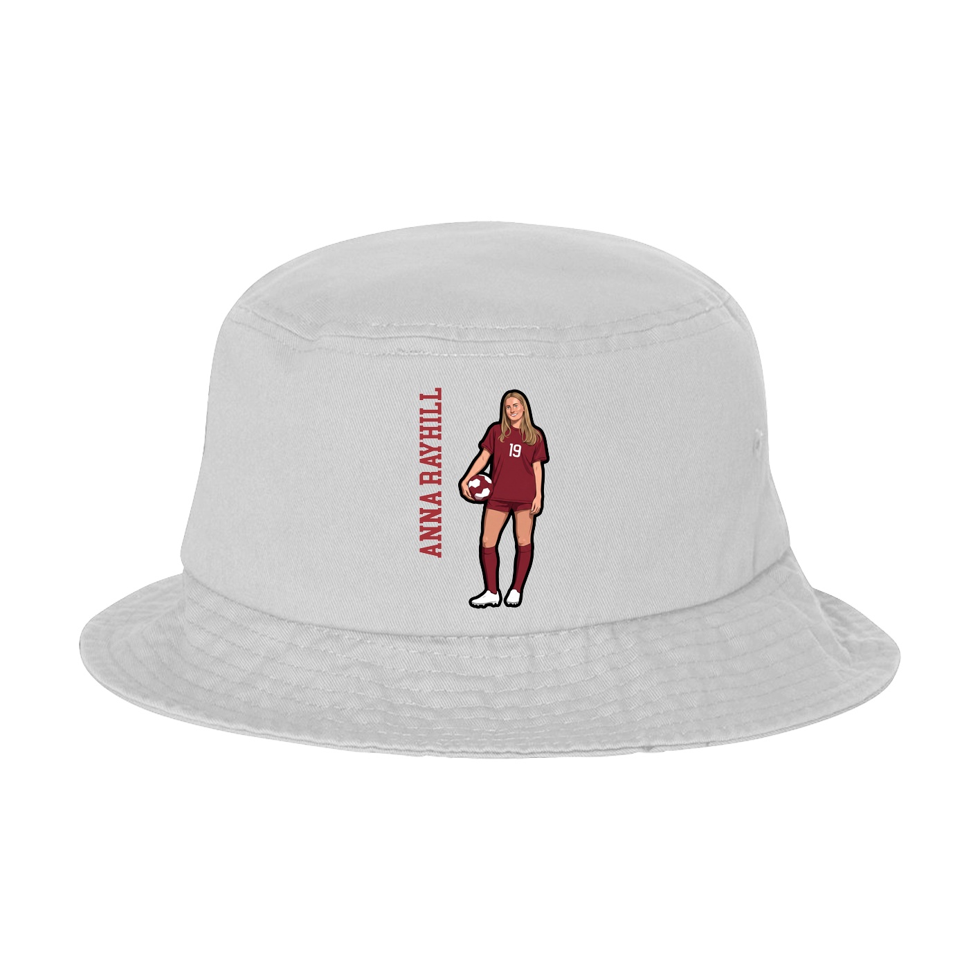 Bucket Cap — Name Vertical in White