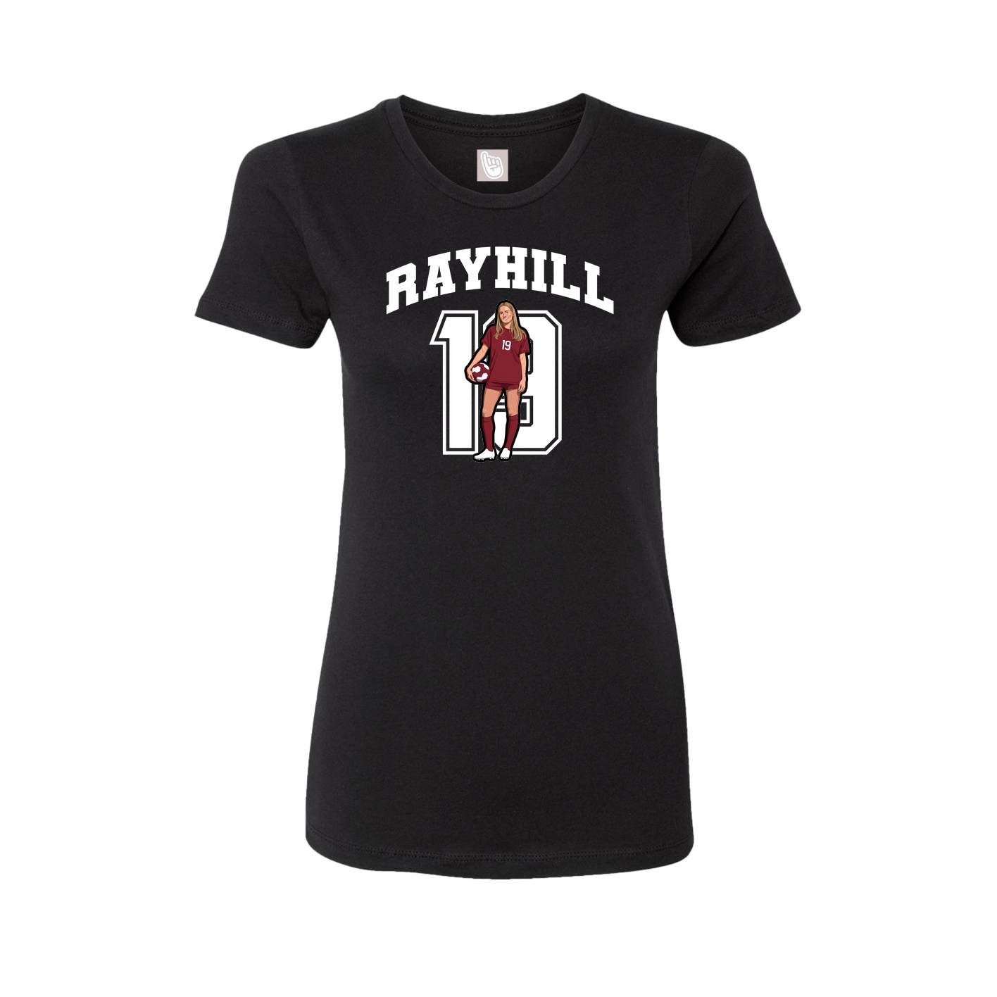 Fitted Women's Tee — Number in Black
