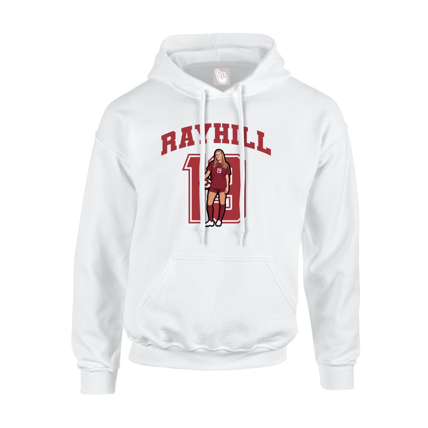 Hoodie — Number in White