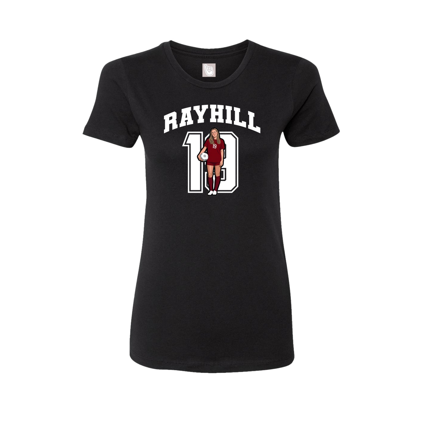 Fitted Women's Tee — Number in Black